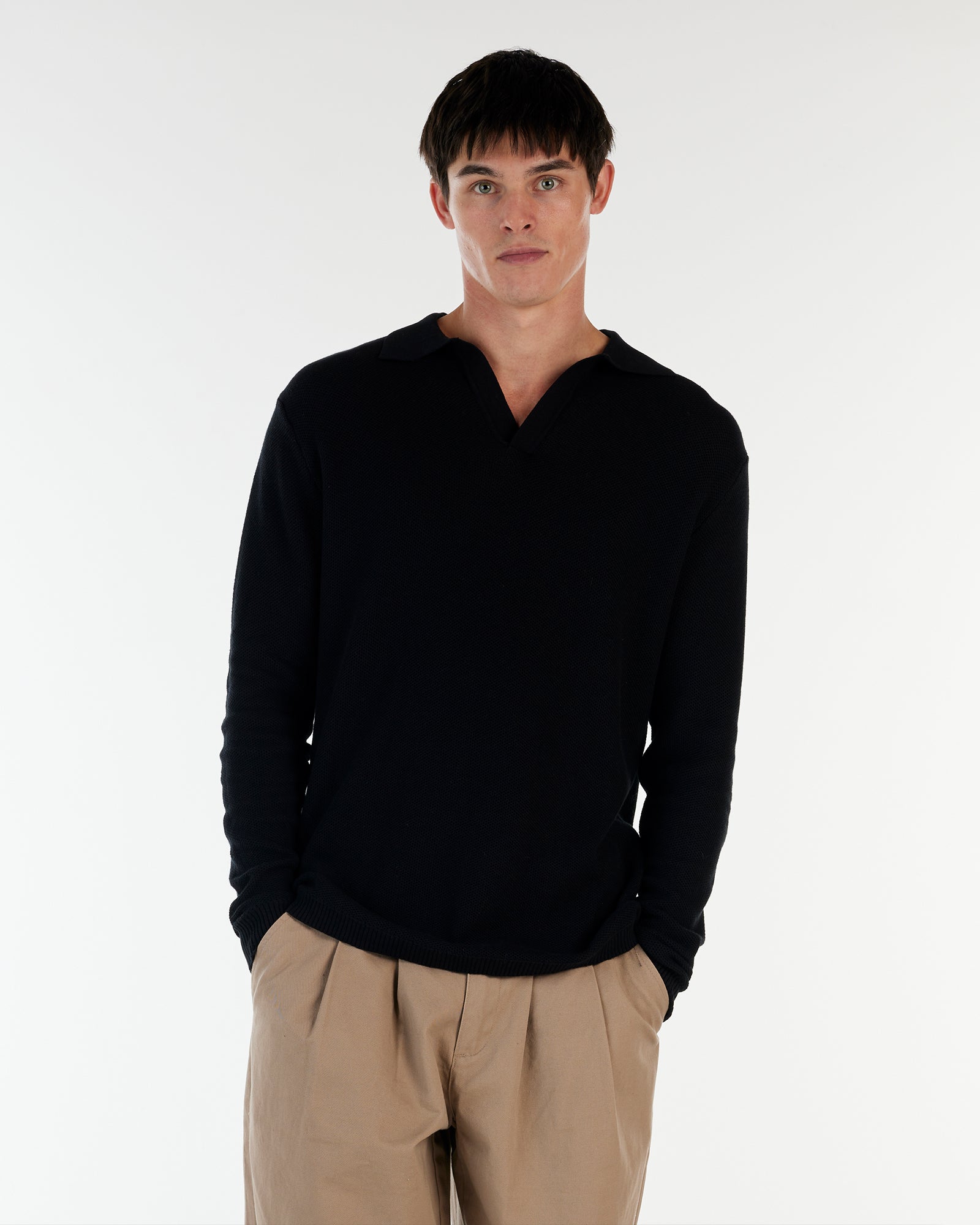 ST TROPEZ LS KNIT SHIRT