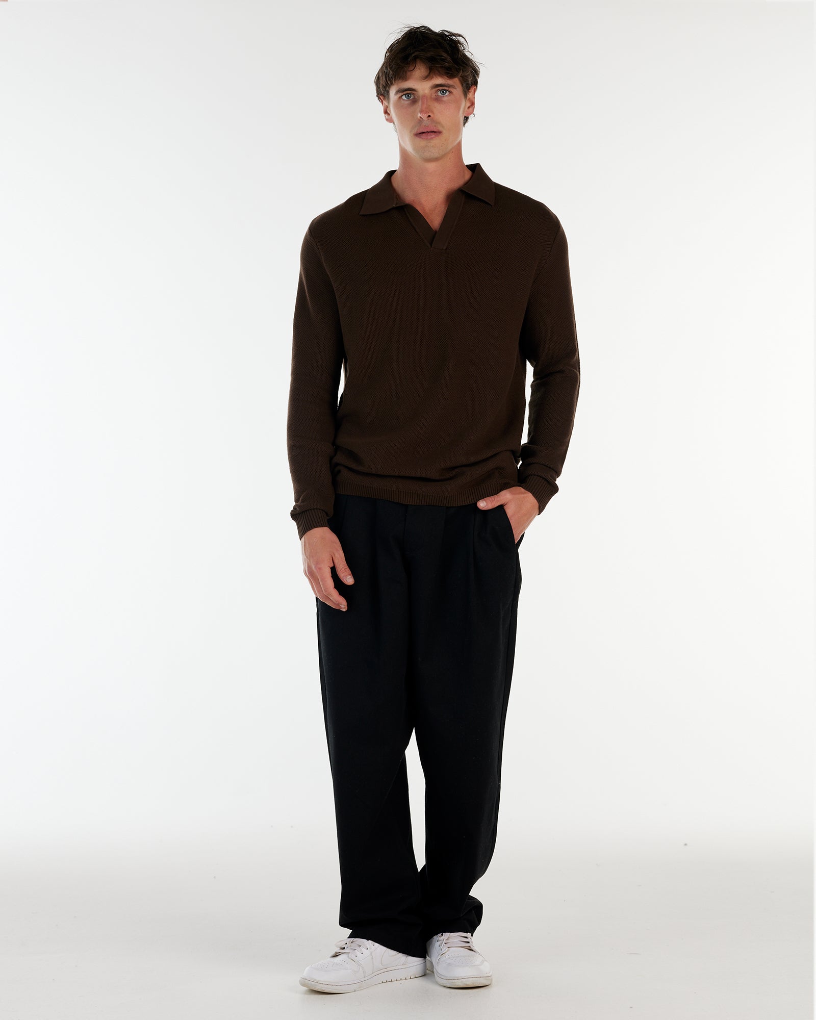 ST TROPEZ LS KNIT SHIRT