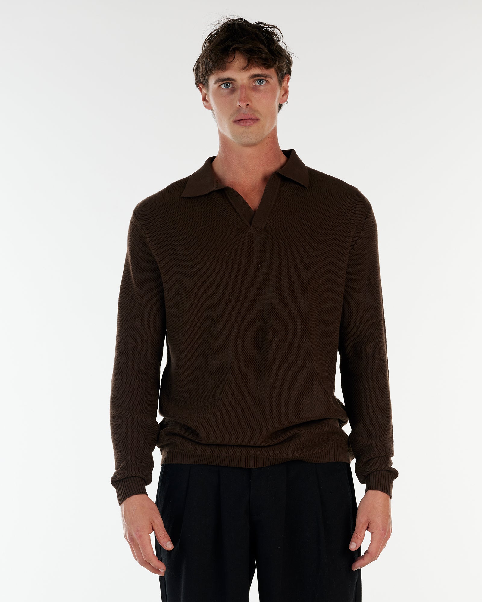 ST TROPEZ LS KNIT SHIRT